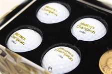 Arnold Palmer Signed 50th Appearance at The Masters Box Set w/Golf Balls & Medal JSA ALOA