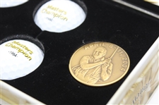 Arnold Palmer Signed 50th Appearance at The Masters Box Set w/Golf Balls & Medal JSA ALOA