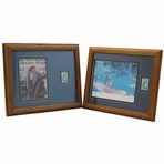 Sat Evening Post Golfer Image & Bobby Jones Stamp-Framed & Golf Threesome Print By Leeroy Neiman W/ Bobby Jones Stamp- Framed