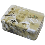 Arnold Palmer Signed 50th Appearance at The Masters Box Set w/Golf Balls & Medal JSA ALOA