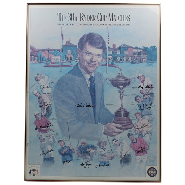 1993 Ryder Cup at The Belfry Poster With Facsimile Signatures- Framed