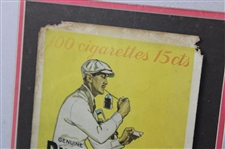 c.1930's Genuine Bull Durham Advertisement with Golfer in Plus Fours w/Golf Bag/Clubs - Framed