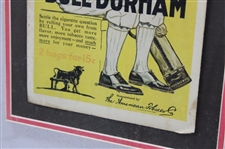 c.1930's Genuine Bull Durham Advertisement with Golfer in Plus Fours w/Golf Bag/Clubs - Framed