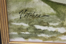 Original Donald Ross Pinehurst Oil Painting Signed by Artist Robert Fletcher - Framed