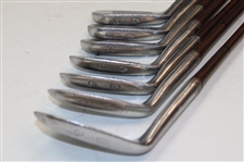 C. 1940'S George Nicoll Set Of Irons Pinsplitters Models 2-3-4-5-6-7-8