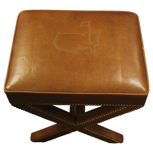 Augusta National GC Berckmans Place Masters Ltd Ed Brown Leather Ottoman