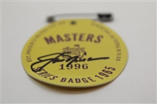 Jack Nicklaus Signed 1965 Masters Tournament SERIES Badge #1996 JSA ALOA