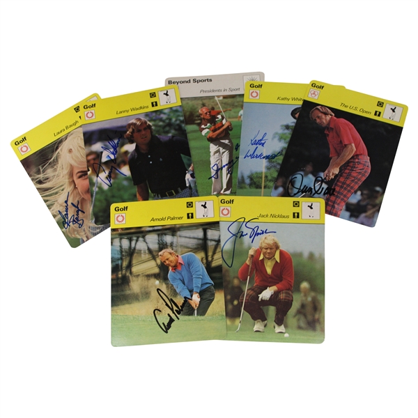 Nicklaus, Palmer, President Ford & Four (4) others Signed Sportscaster Cards JSA ALOA