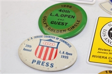 Sixteen (16) Various 1937-1995 Los Angeles Open Member/Guest/Press/Contestant Badges