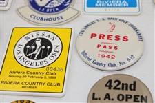 Sixteen (16) Various 1937-1995 Los Angeles Open Member/Guest/Press/Contestant Badges