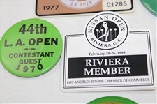 Sixteen (16) Various 1937-1995 Los Angeles Open Member/Guest/Press/Contestant Badges