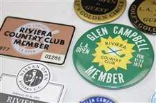 Sixteen (16) Various 1937-1995 Los Angeles Open Member/Guest/Press/Contestant Badges
