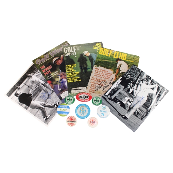 Five (5) Signed San Diego Open Winners Magazine Covers & Seven (7) San Diego Open Badges JSA ALOA
