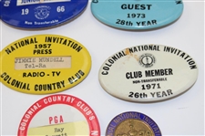 Nine (9) Signed Cuts w/Hogan Signed Receipt & Six (6) Colonial National Badges JSA ALOA