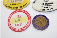 Nine (9) Signed Cuts w/Hogan Signed Receipt & Six (6) Colonial National Badges JSA ALOA