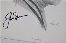 Jack Nicklaus Signed Jack Nicklaus Pencil Sketch Print JSA ALOA