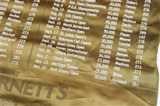 1972 Professional Golf Tournaments with Winners, Scores & Prizes Scroll Banner/Pennant