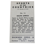 Gary Player Signed 1962 Dickson Orde Sports of the Countries No.14 Golf Card - 1st Card JSA ALOA