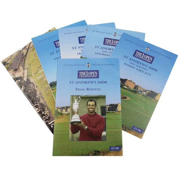 Set of 2000 Open Championship at St. Andrews Pairing Sheets, Champions Challenge & Results Booklets
