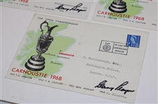 Three (3) Gary Player Signed 1968 Open Championship at Carnoustie FDC's JSA ALOA