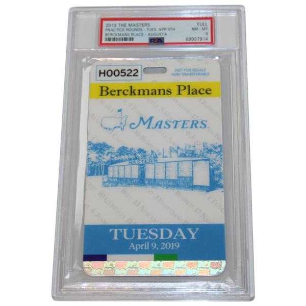 2019 Masters Full Ticket Berckmans Place Augusta Practice Rounds PSA 8 NM