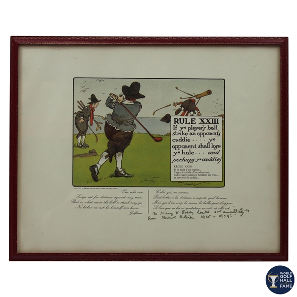 Golf Rules Print Rule XXIII Framed - WGHoF Collection