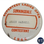Susie Maxwell Bernings 1966 Supertest Ladies Open at Sunningdale Contestant Badge