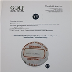 Susie Maxwell Berning's 1966 Supertest Ladies Open at Sunningdale Contestant Badge