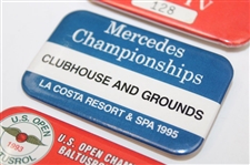 1993 & 1994 US Open Radio/TV Badges Plus 1995 Mercedes Clubhouse/Grounds - Peter Allis