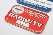 1993 & 1994 US Open Radio/TV Badges Plus 1995 Mercedes Clubhouse/Grounds - Peter Allis