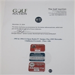 1993 & 1994 US Open Radio/TV Badges Plus 1995 Mercedes Clubhouse/Grounds - Peter Allis