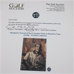 Marquetry Portrait of Ben Crenshaw Print on Board by Tony Jacklin - WGHoF Collection