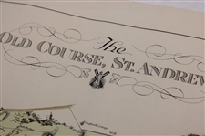 Original 1924 The Old Course St. Andrews Aerial Map Surveyed & Depicted by MacKenzie