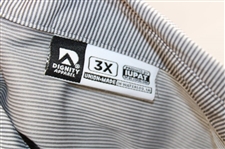 John Daly Signed Grey & Light Grey Striped Dignity Collared Shirt with Sponsors JSA ALOA