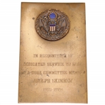 1970 USGA Bronze Placard & Medal "In Recognition" for Service