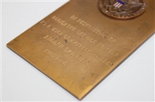 1970 USGA Bronze Placard & Medal In Recognition for Service
