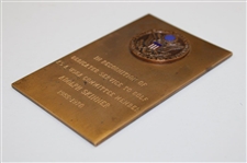 1970 USGA Bronze Placard & Medal In Recognition for Service