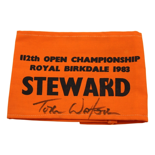 Champion Tom Watson Signed 1983 Open Championship at Royal Birkdale Steward Armband JSA ALOA