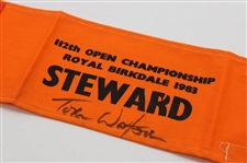 Champion Tom Watson Signed 1983 Open Championship at Royal Birkdale Steward Armband JSA ALOA