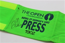 Champion Ben Curtis Signed 2003 Open Championship at Royal St. Georges Press Armband JSA ALOA