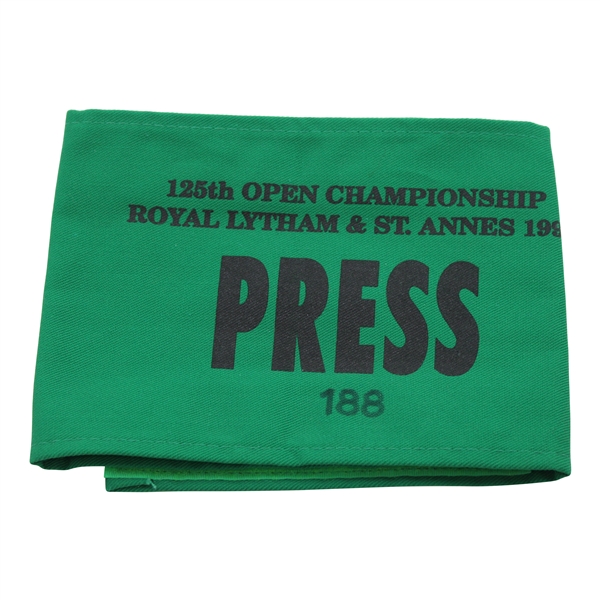 1996 Open Championship at Royal Lytham & St. Annes Press Armband - Tom Lehman Winner