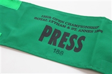 1996 Open Championship at Royal Lytham & St. Annes Press Armband - Tom Lehman Winner