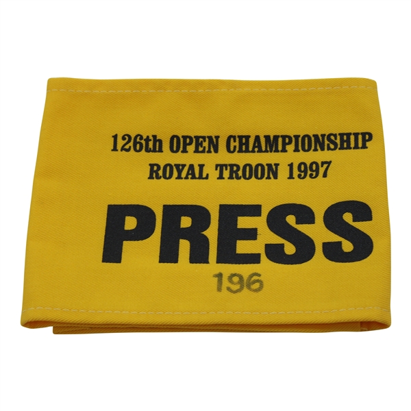 1997 Open Championship at Royal Troon Press Armband - Justin Leonard Winner