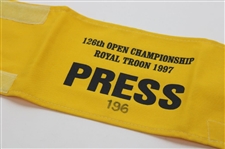 1997 Open Championship at Royal Troon Press Armband - Justin Leonard Winner