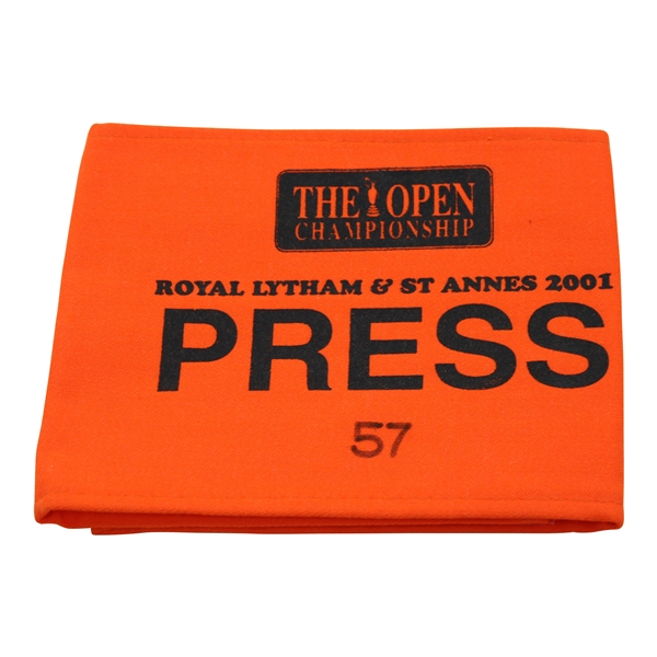 2001 Open Championship at Royal Lytham & St. Annes Press Armband - David Duval Winner