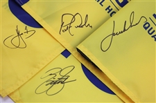 Spieth, Fowler, Smith & Cantlay Signed 2025 PGA Championship at Quail Hollow Flags JSA ALOA