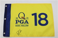 Spieth, Fowler, Smith & Cantlay Signed 2025 PGA Championship at Quail Hollow Flags JSA ALOA