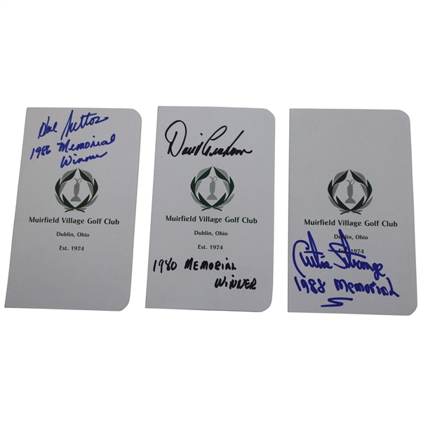 Graham, Strange, Sutton Signed Signed Memorial Tournament Official Scorecards JSA ALOA