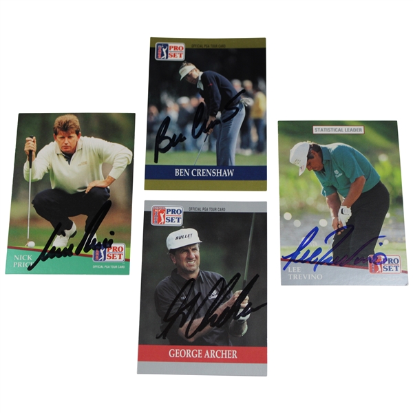 Archer, Crenshaw, Price & Trevino Signed Pro Set Cards JSA ALOA