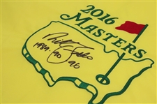 Nick Faldo Signed 2016 Masters Embroidered Flag w/Years Won JSA ALOA